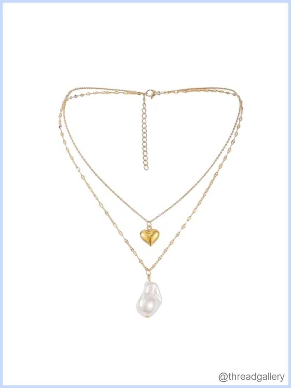Baroque Freshwater Pearl Pendant Necklace Gold Plated Titanium Steel Toggle